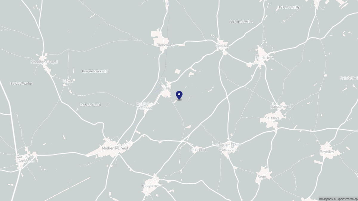 Aperçu cartographique de Oissy, centré sur la commune