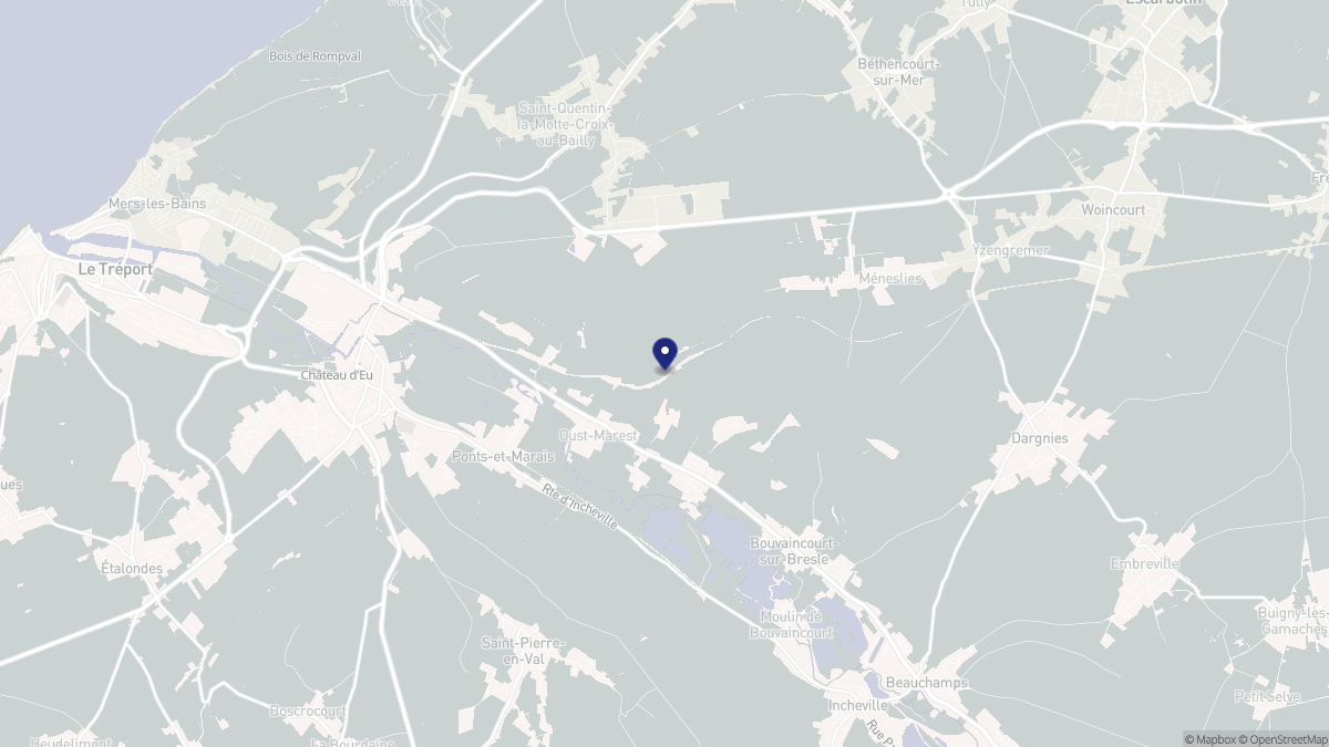 Aperçu cartographique de Oust-Marest, centré sur la commune