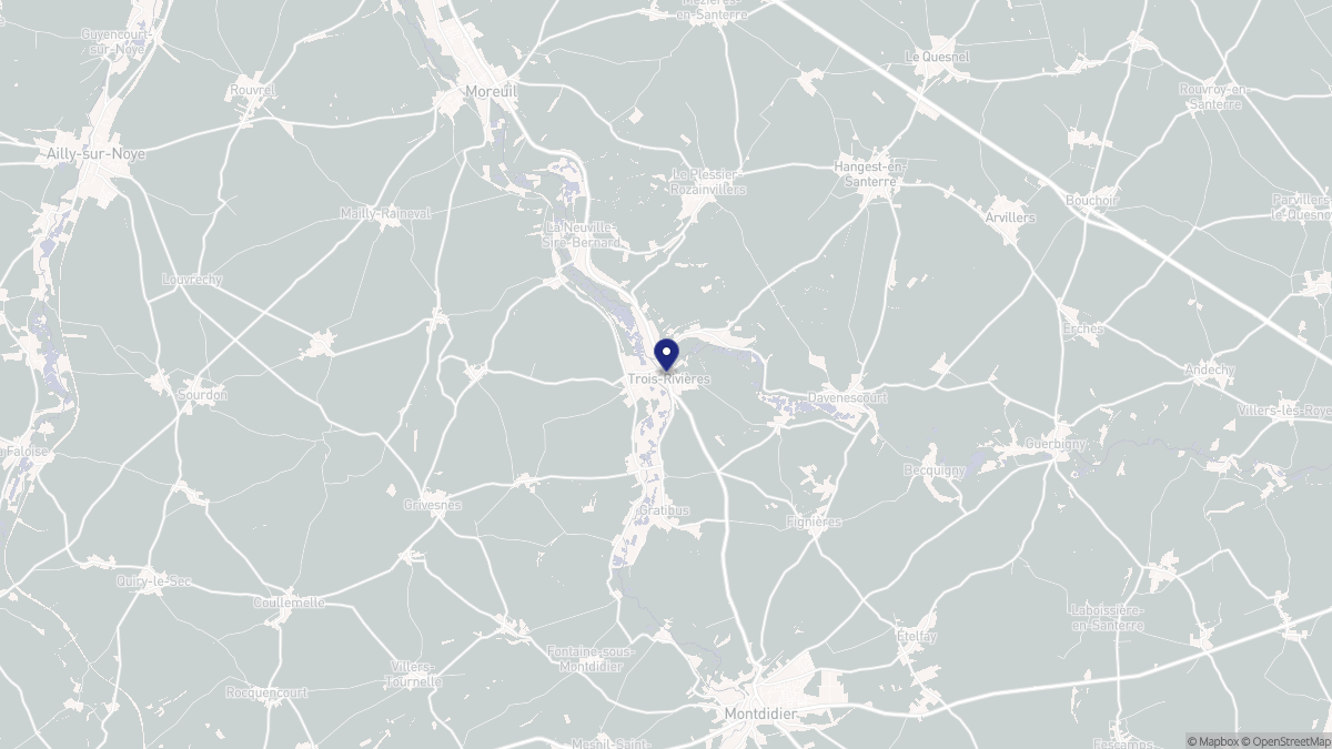 Aperçu cartographique de Trois-Rivières, centré sur la commune