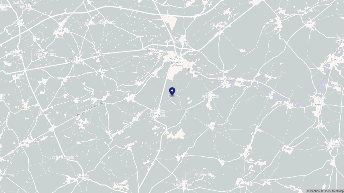 Aperçu cartographique de Poix-de-Picardie, centré sur la commune