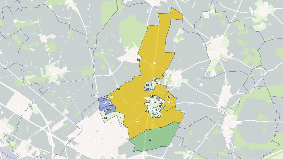 Aperçu cartographique de Poulainville, centré sur la commune