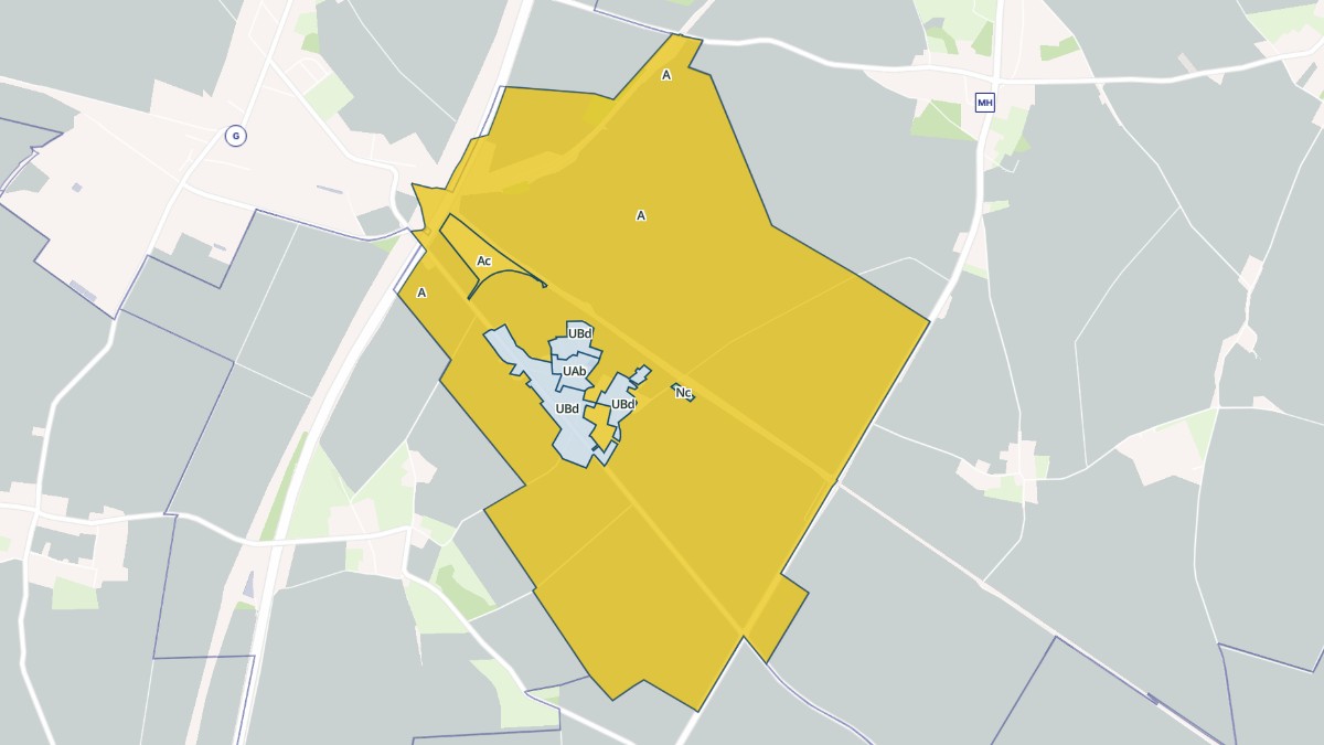 Aperçu cartographique de Puzeaux, centré sur la commune