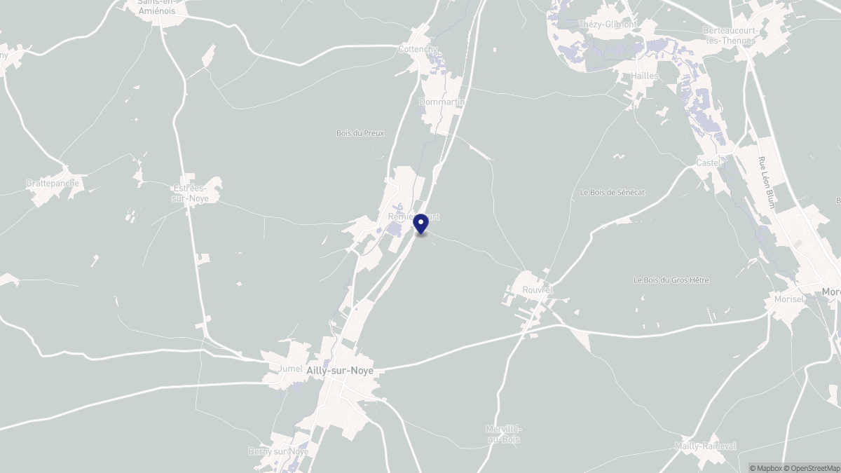 Aperçu cartographique de Remiencourt, centré sur la commune