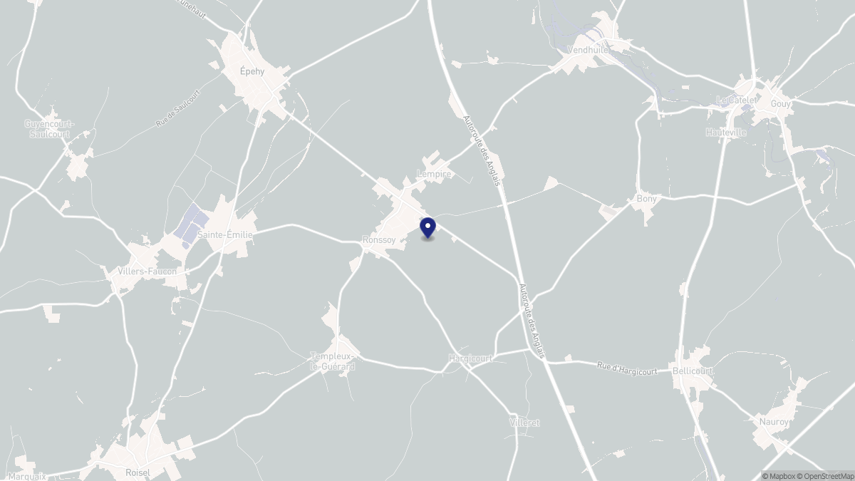 Aperçu cartographique de Ronssoy, centré sur la commune