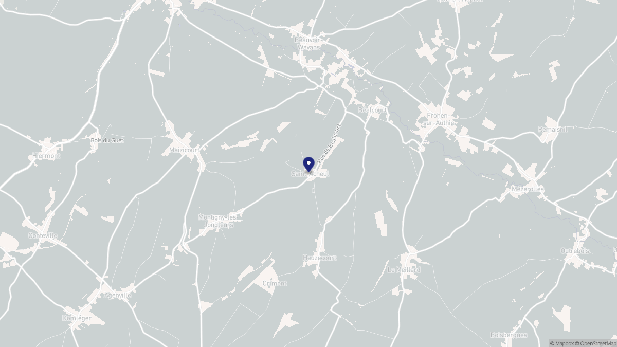 Aperçu cartographique de Saint-Acheul, centré sur la commune
