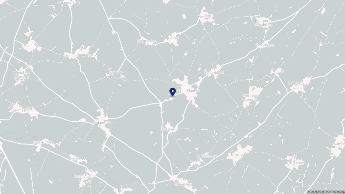 Aperçu cartographique de Saint-Maulvis, centré sur la commune