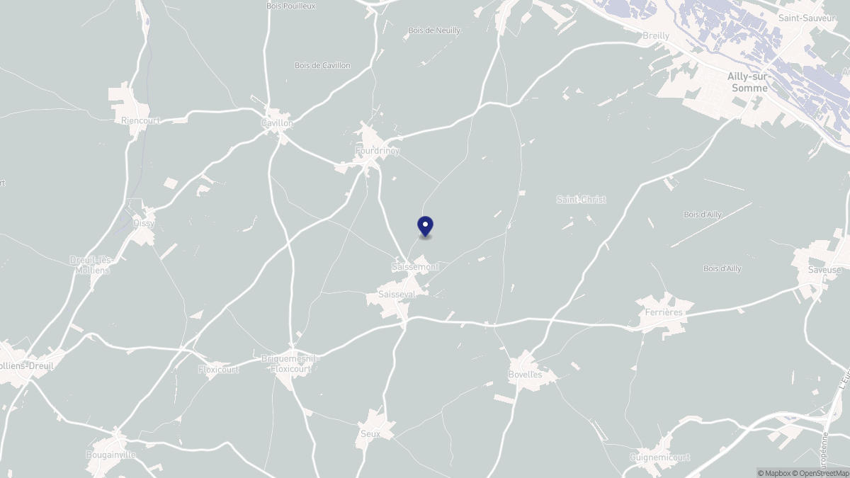 Aperçu cartographique de Saisseval, centré sur la commune