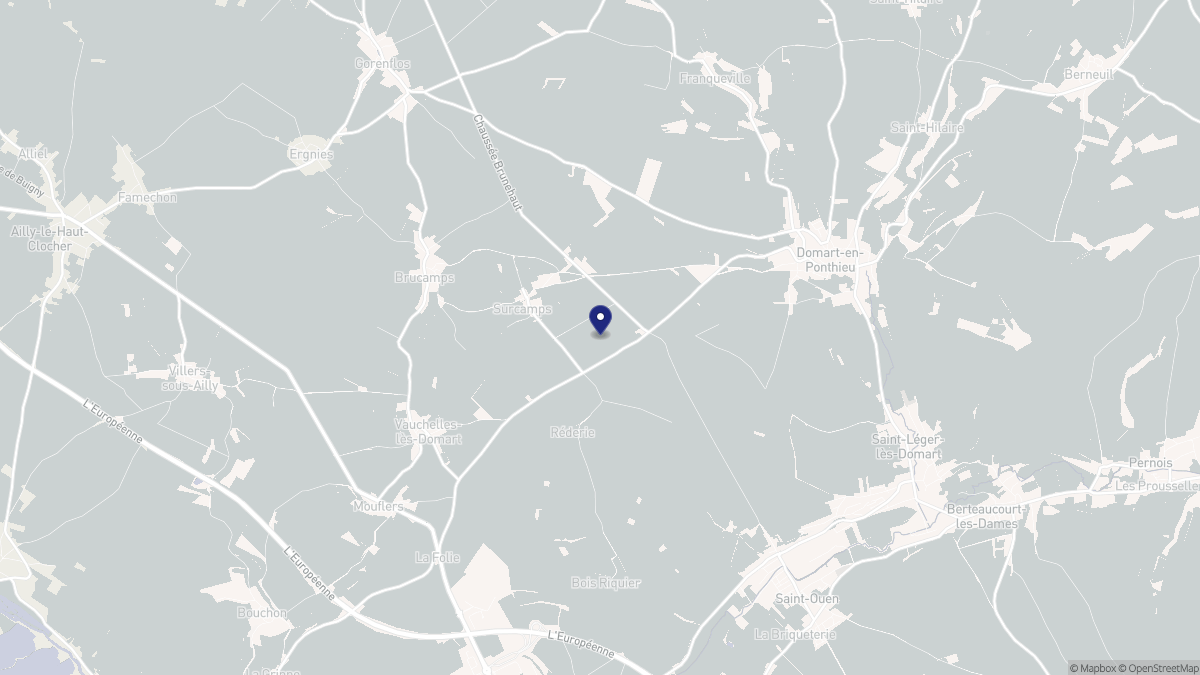 Aperçu cartographique de Surcamps, centré sur la commune