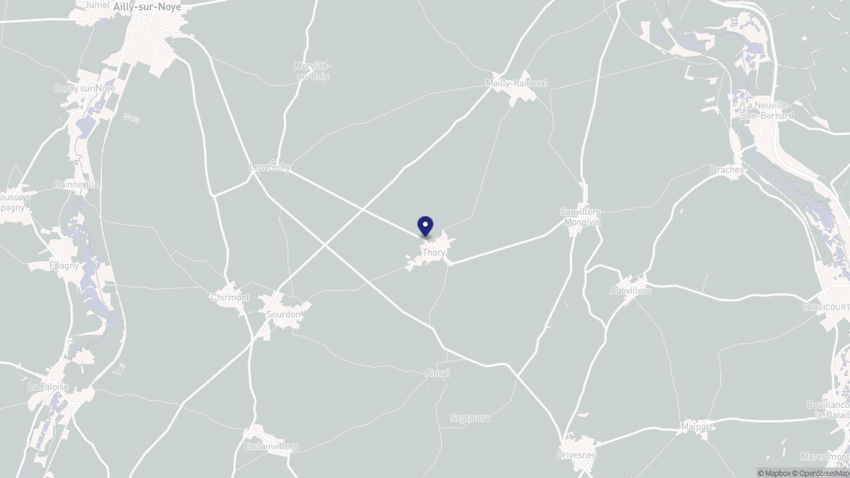 Aperçu cartographique de Thory, centré sur la commune
