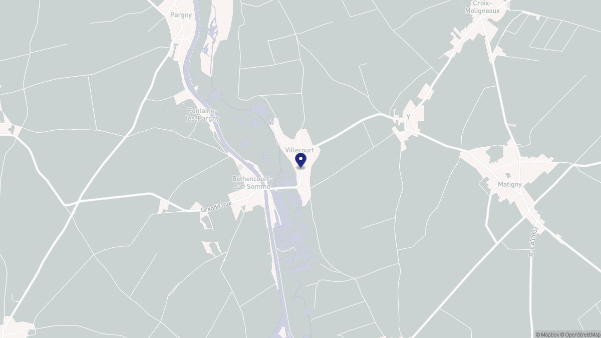 Aperçu cartographique de Villecourt, centré sur la commune