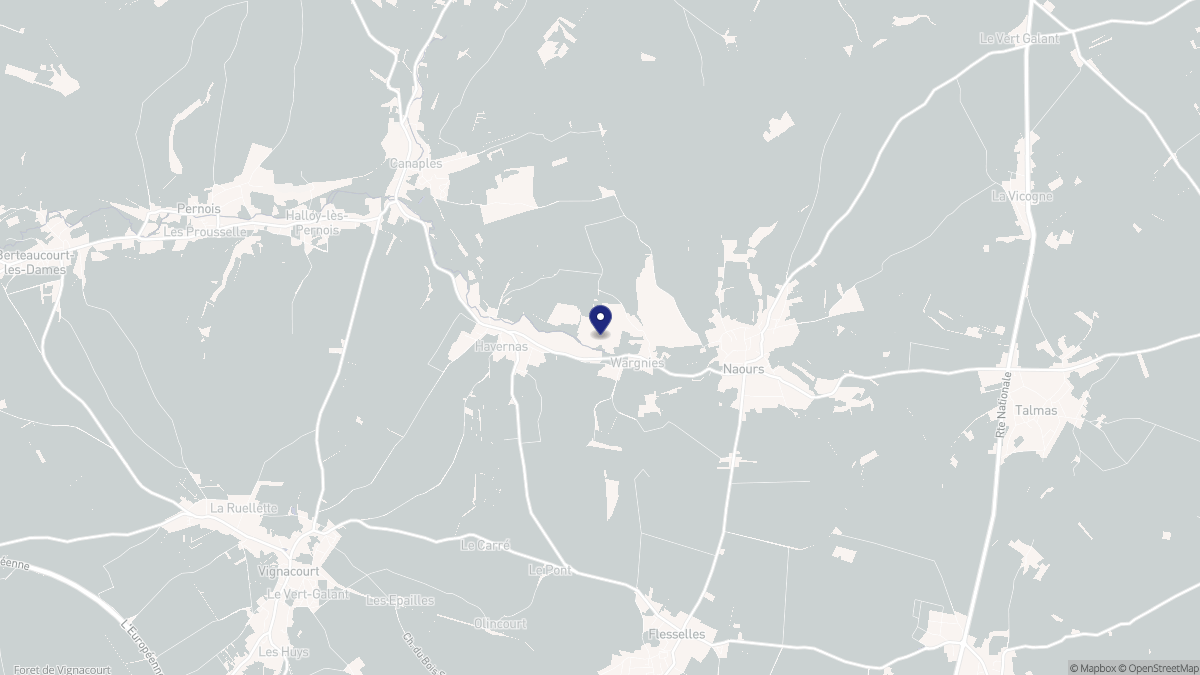 Aperçu cartographique de Wargnies, centré sur la commune