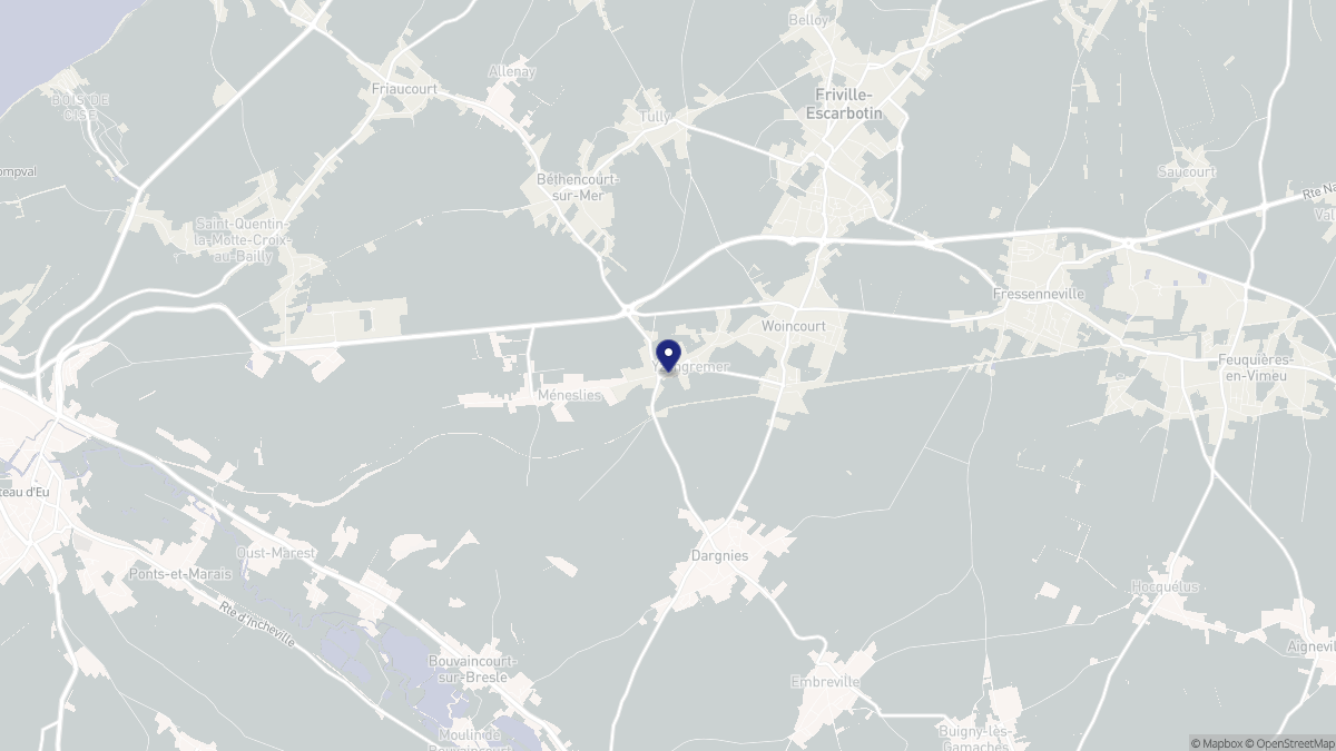 Aperçu cartographique de Yzengremer, centré sur la commune