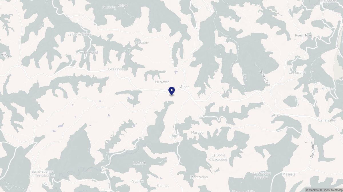 Aperçu cartographique de Alban, centré sur la commune