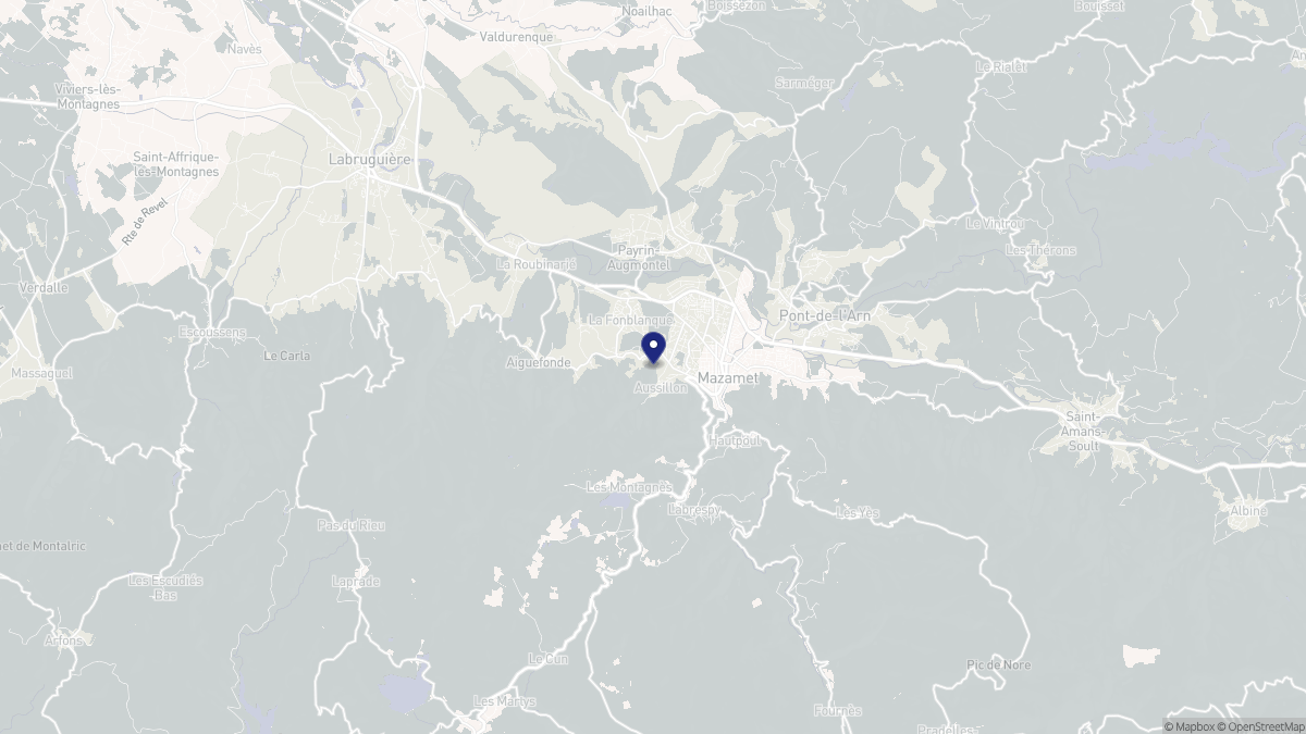 Aperçu cartographique de Aussillon, centré sur la commune