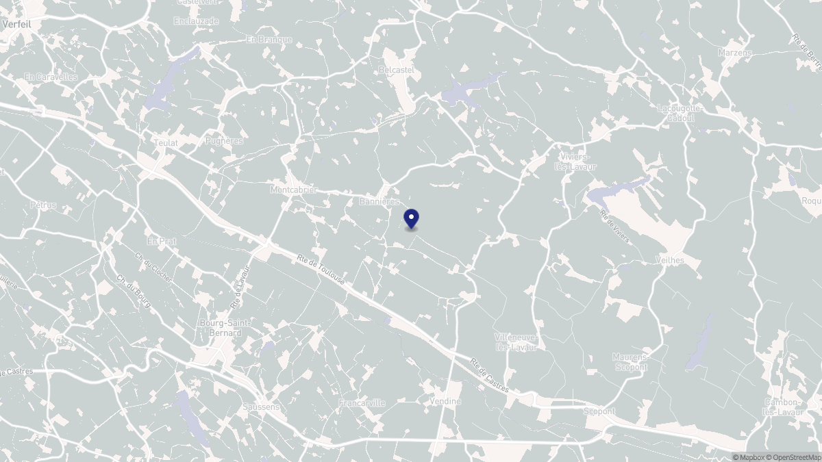 Aperçu cartographique de Bannières, centré sur la commune