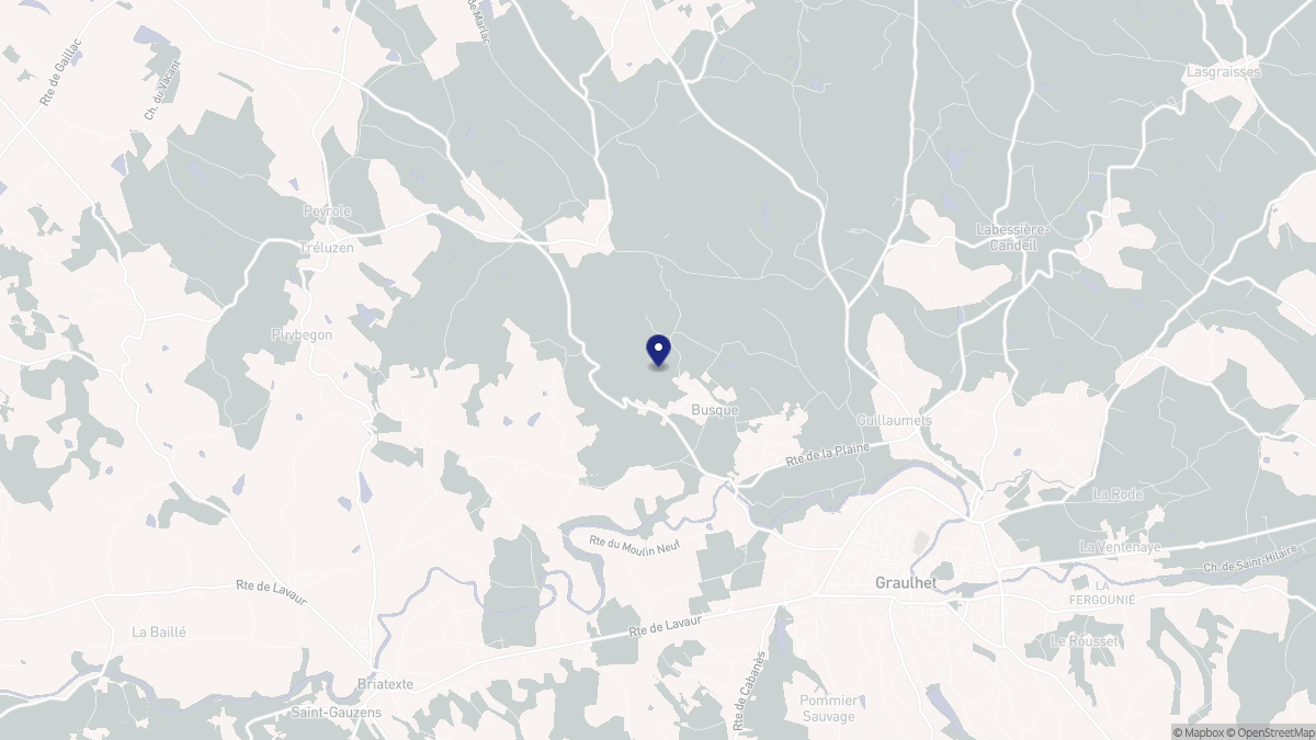 Aperçu cartographique de Busque, centré sur la commune