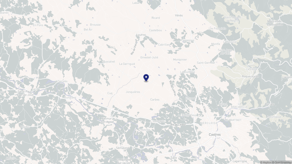 Aperçu cartographique de Jonquières, centré sur la commune