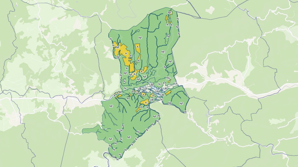 Aperçu cartographique de Labastide-Rouairoux, centré sur la commune