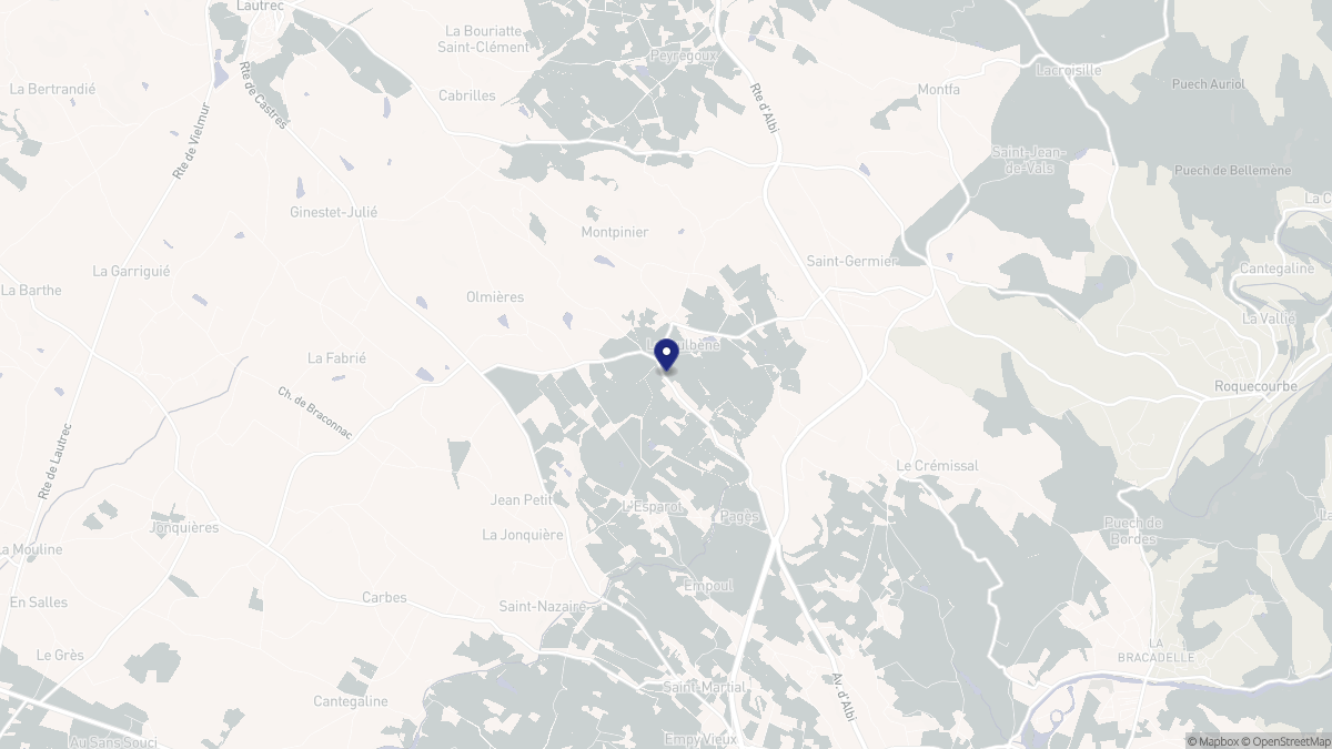 Aperçu cartographique de Laboulbène, centré sur la commune