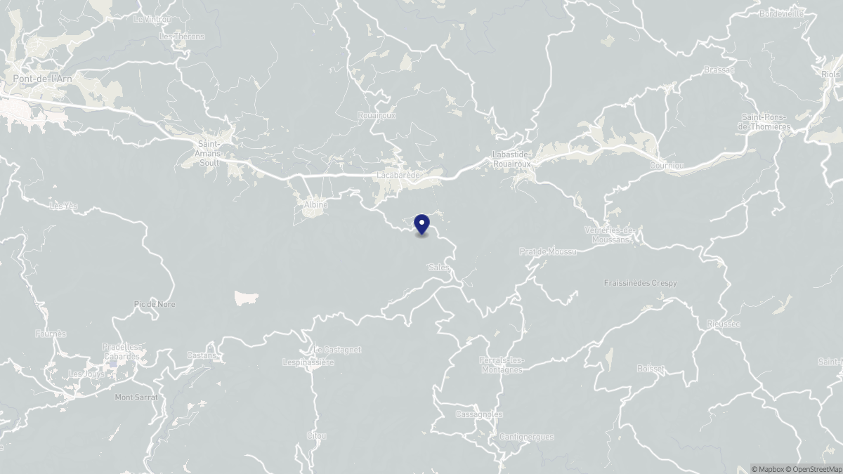 Aperçu cartographique de Lacabarède, centré sur la commune
