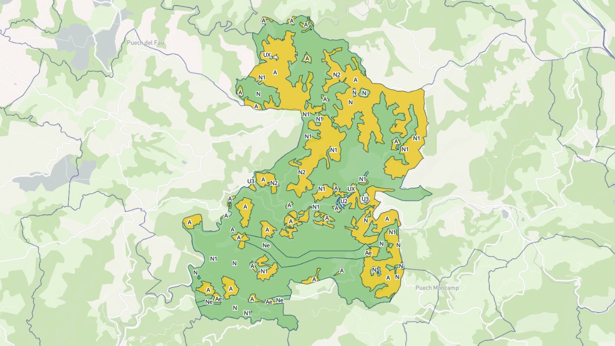 Aperçu cartographique de Lacaze, centré sur la commune