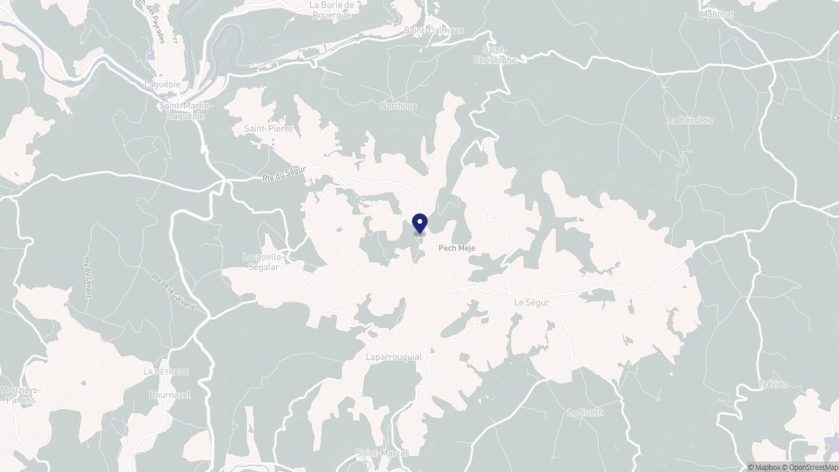 Aperçu cartographique de Laparrouquial, centré sur la commune