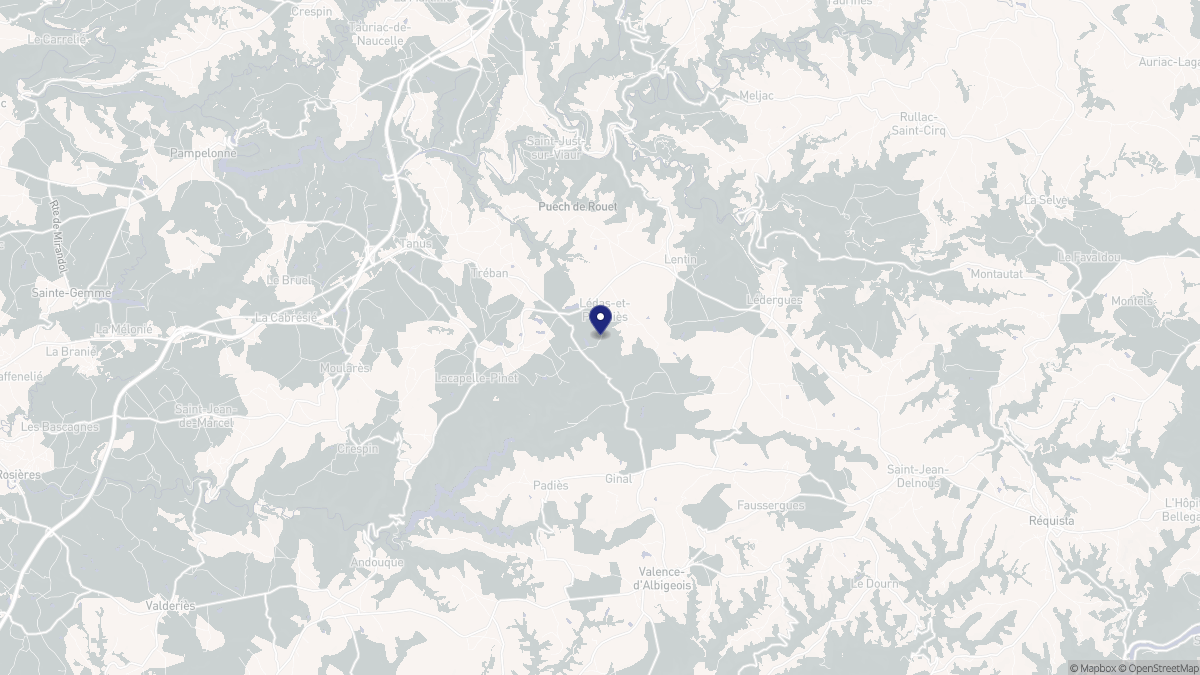 Aperçu cartographique de Lédas-et-Penthiès, centré sur la commune