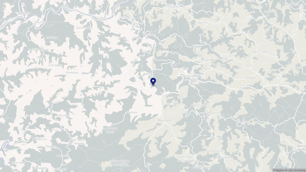 Aperçu cartographique de Miolles, centré sur la commune