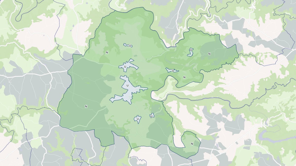 Aperçu cartographique de Mirandol-Bourgnounac, centré sur la commune