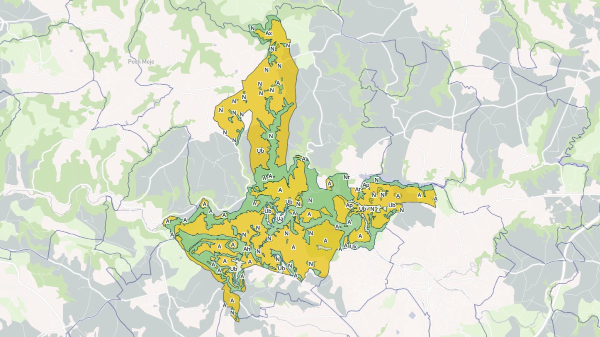 Aperçu cartographique de Monestiés, centré sur la commune