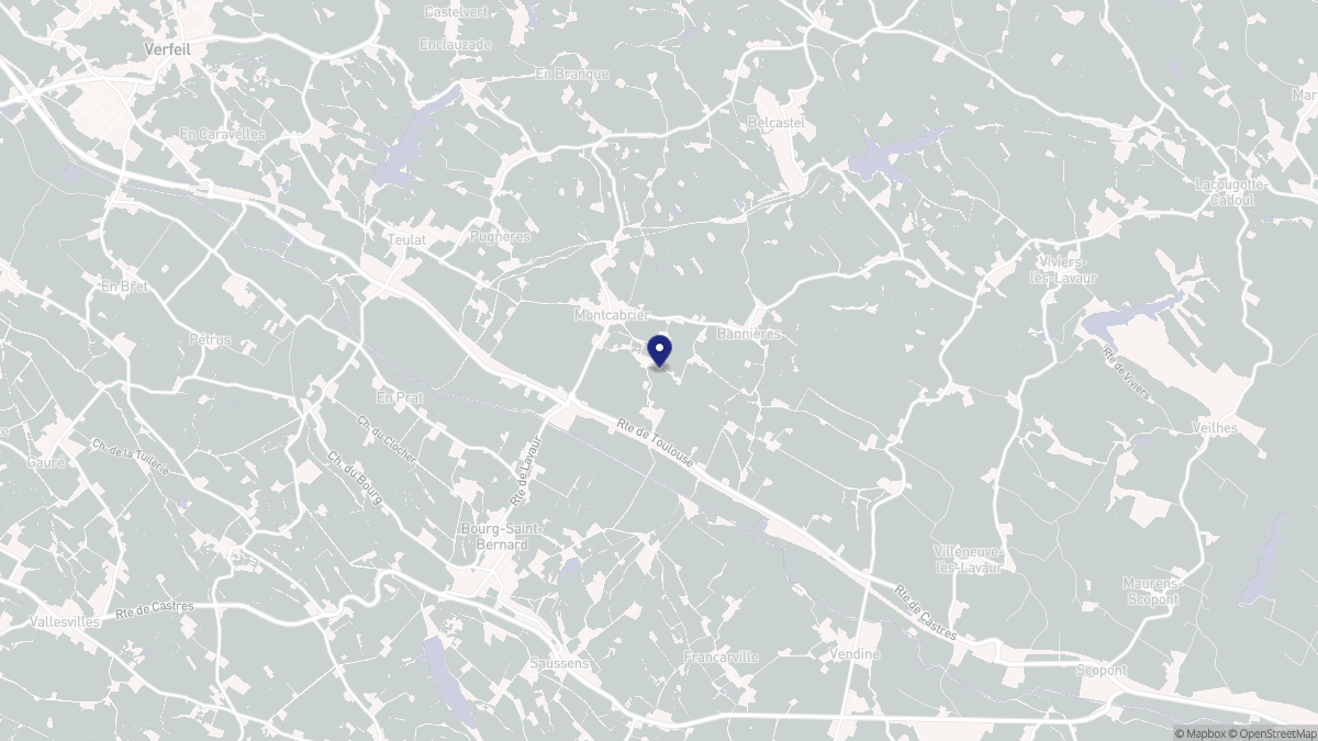 Aperçu cartographique de Montcabrier, centré sur la commune
