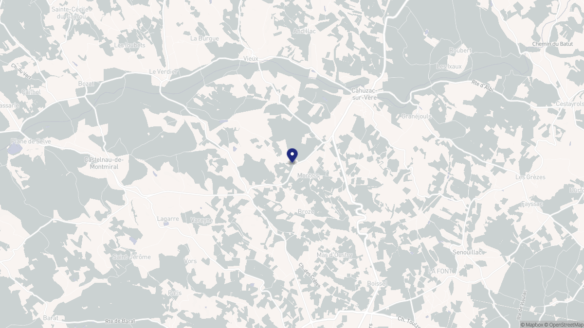 Aperçu cartographique de Montels, centré sur la commune