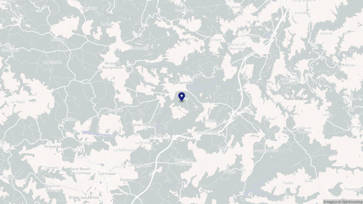 Aperçu cartographique de Pampelonne, centré sur la commune