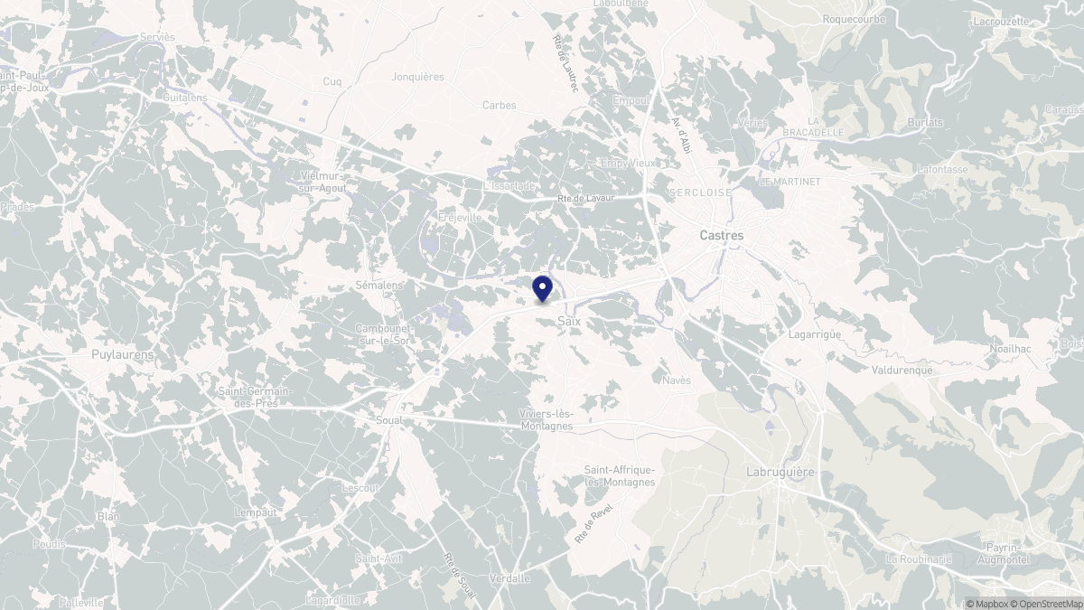 Aperçu cartographique de Saïx, centré sur la commune