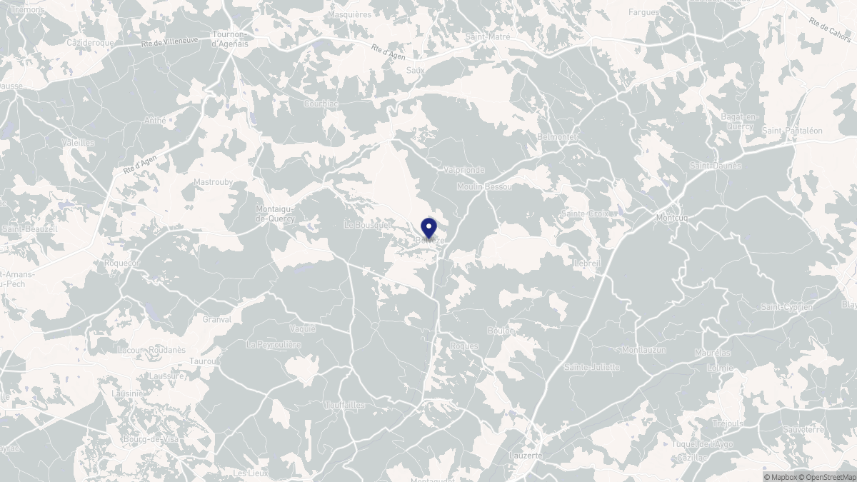 Aperçu cartographique de Belvèze, centré sur la commune