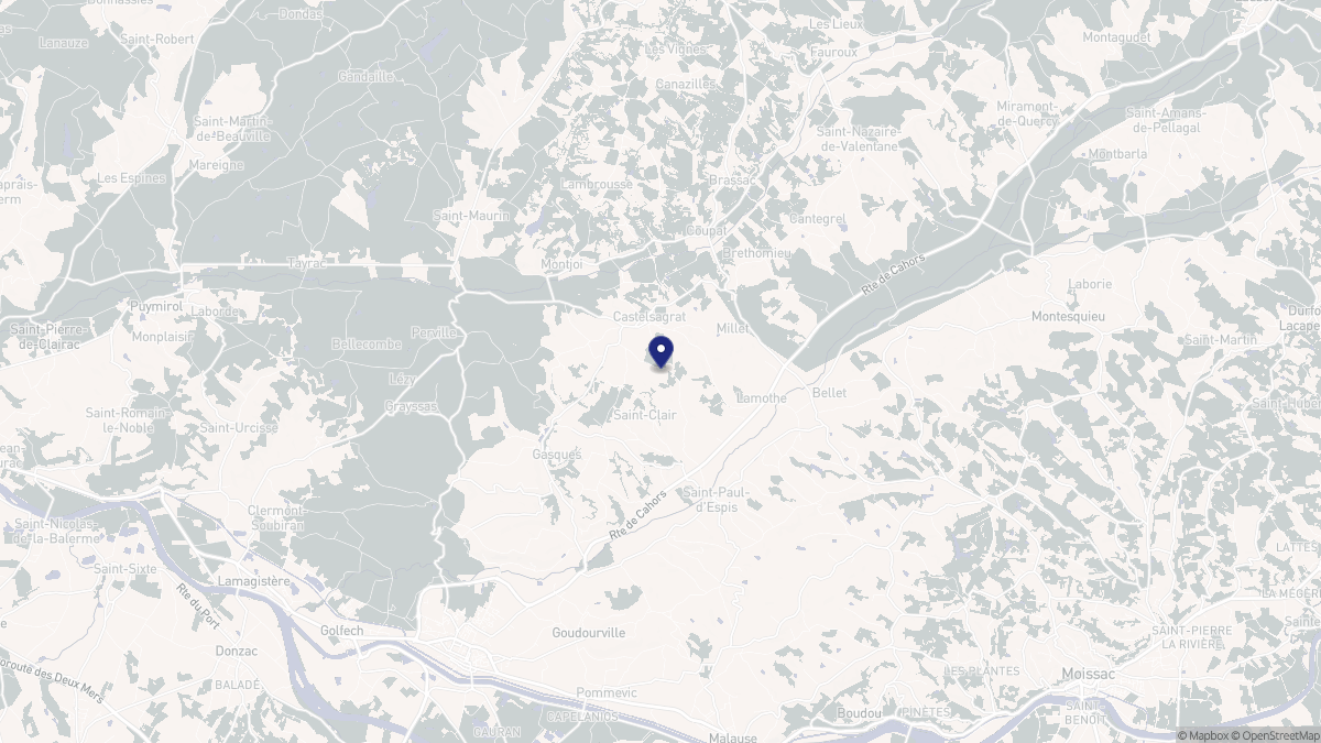 Aperçu cartographique de Castelsagrat, centré sur la commune