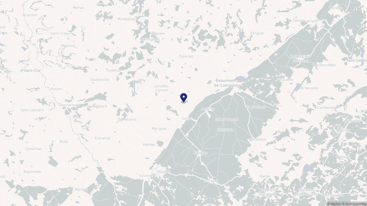 Aperçu cartographique de Gimat, centré sur la commune