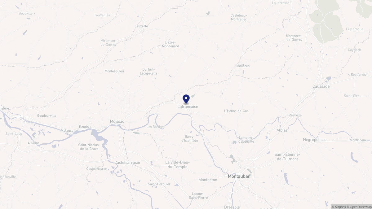 Aperçu cartographique de Lafrançaise, centré sur la commune