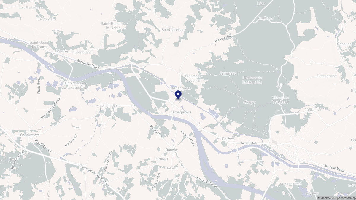 Aperçu cartographique de Lamagistère, centré sur la commune