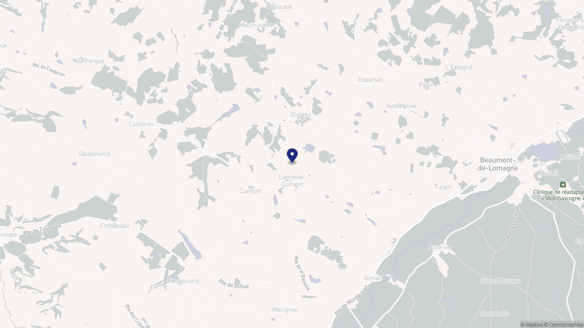 Aperçu cartographique de Lamothe-Cumont, centré sur la commune