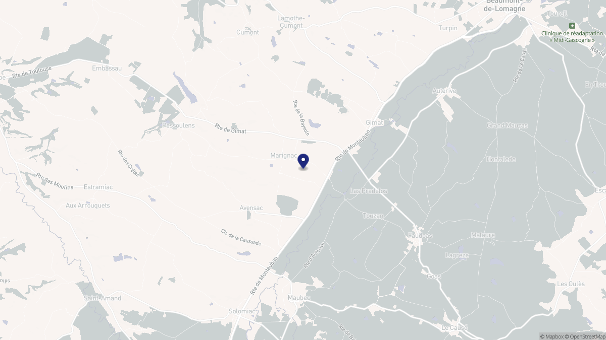Aperçu cartographique de Marignac, centré sur la commune