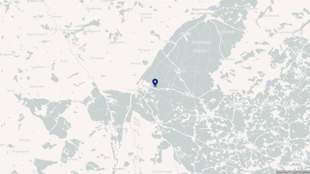 Aperçu cartographique de Maubec, centré sur la commune