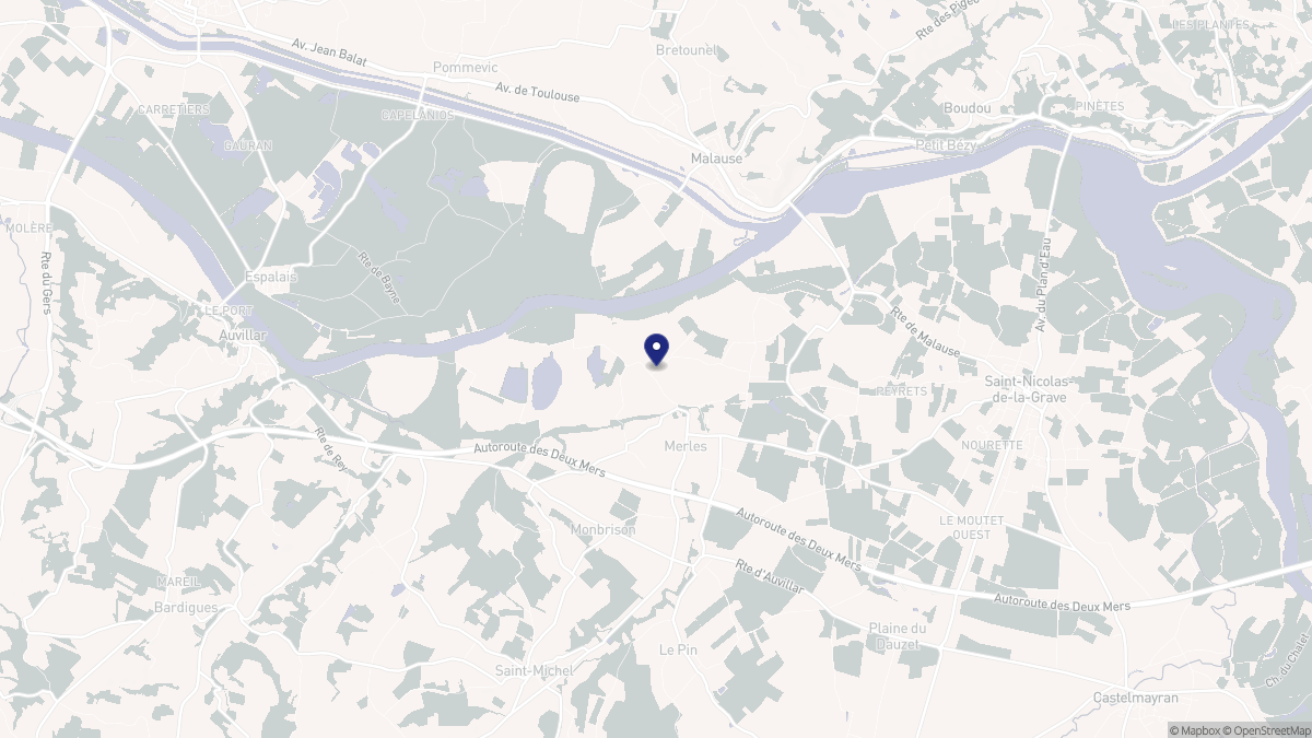 Aperçu cartographique de Merles, centré sur la commune