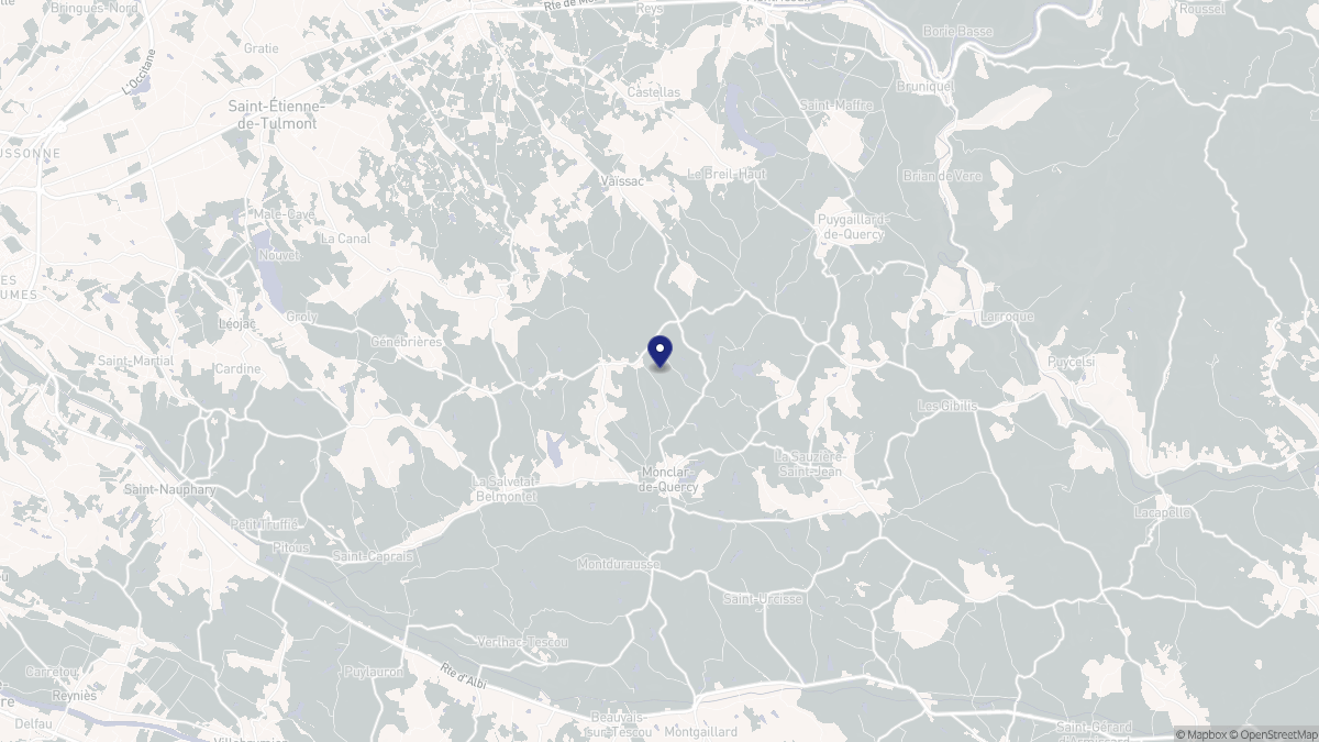 Aperçu cartographique de Monclar-de-Quercy, centré sur la commune