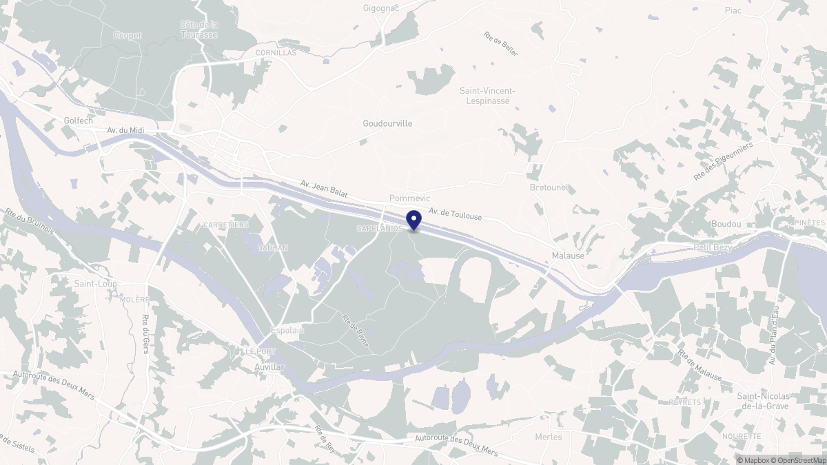 Aperçu cartographique de Pommevic, centré sur la commune