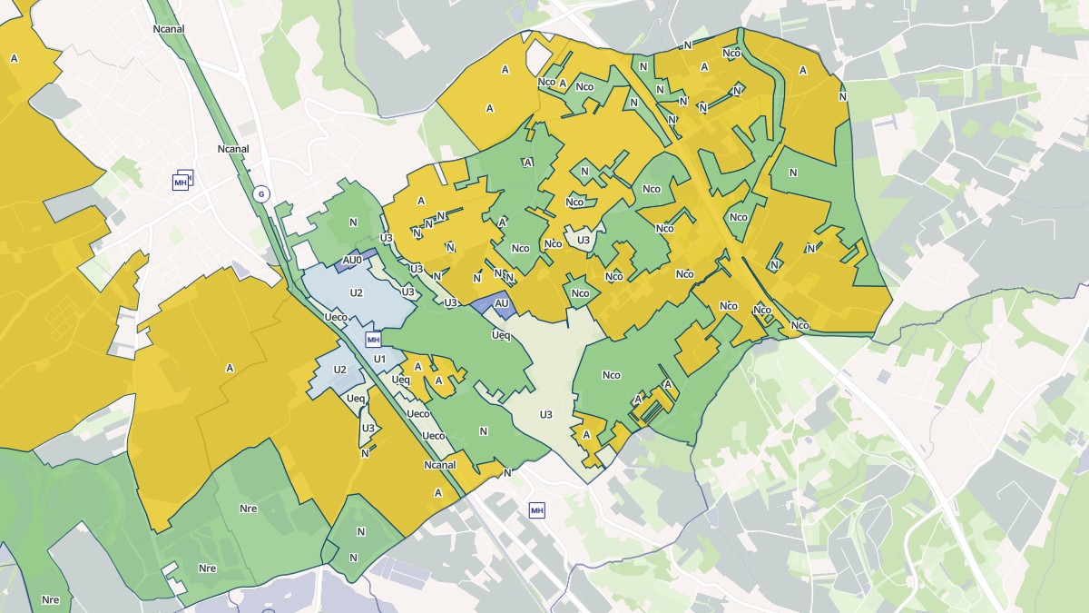 Aperçu cartographique de Pompignan, centré sur la commune