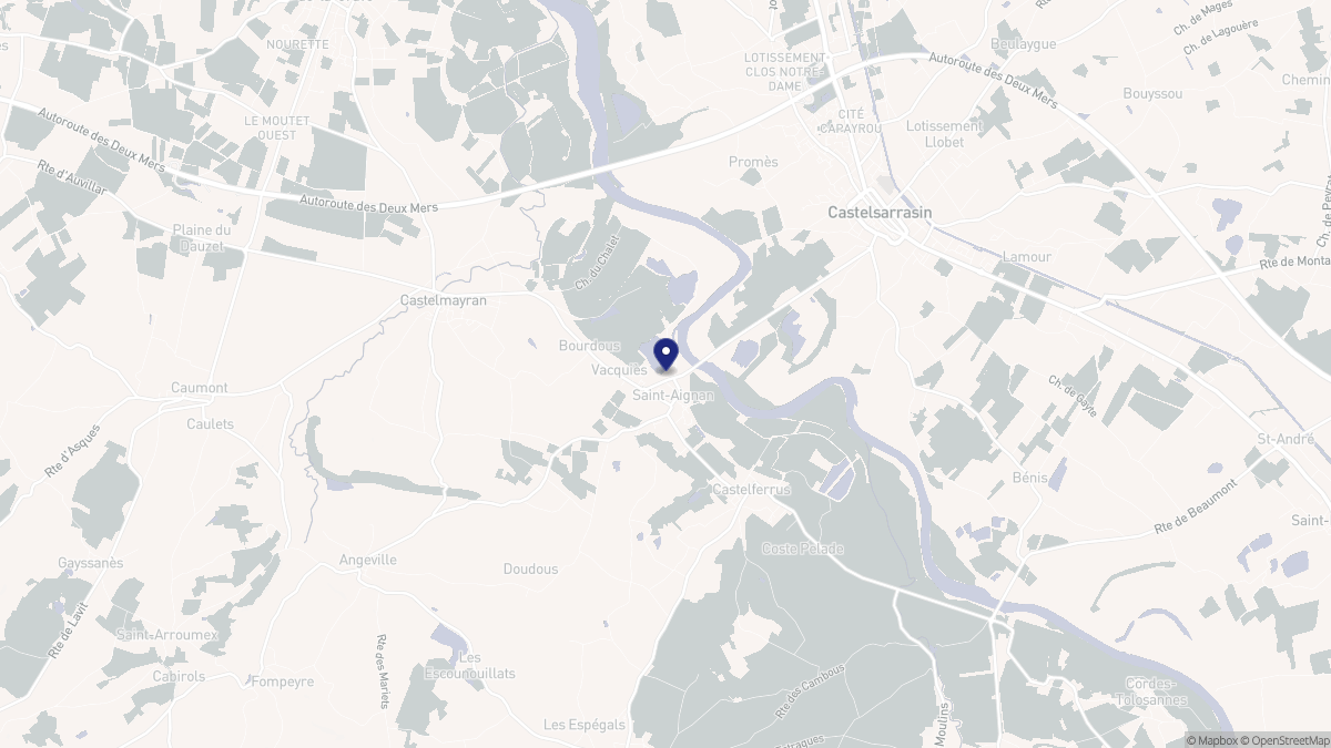 Aperçu cartographique de Saint-Aignan, centré sur la commune