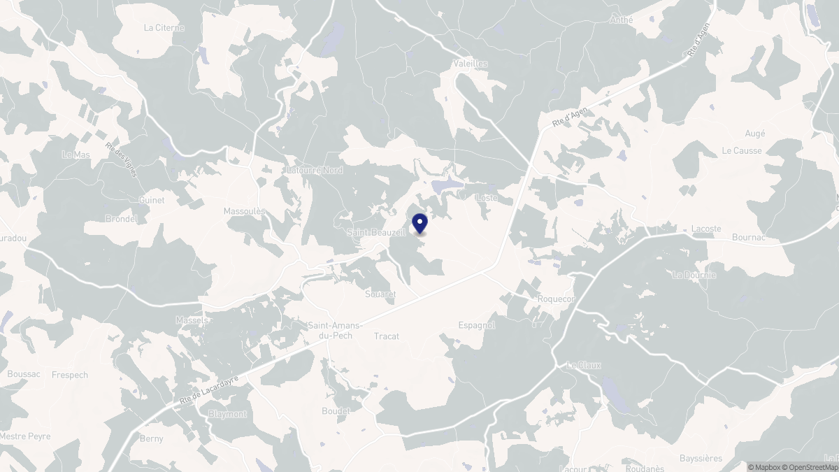 Aperçu cartographique de Saint-Beauzeil, centré sur la commune