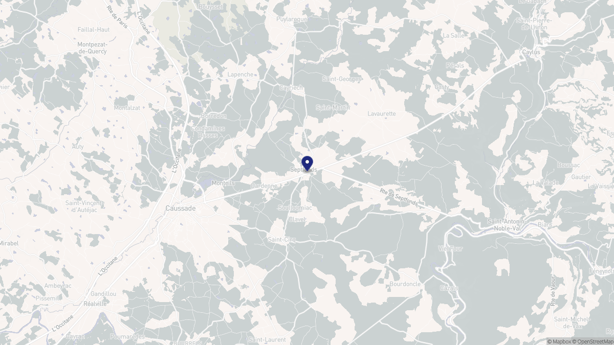 Aperçu cartographique de Septfonds, centré sur la commune