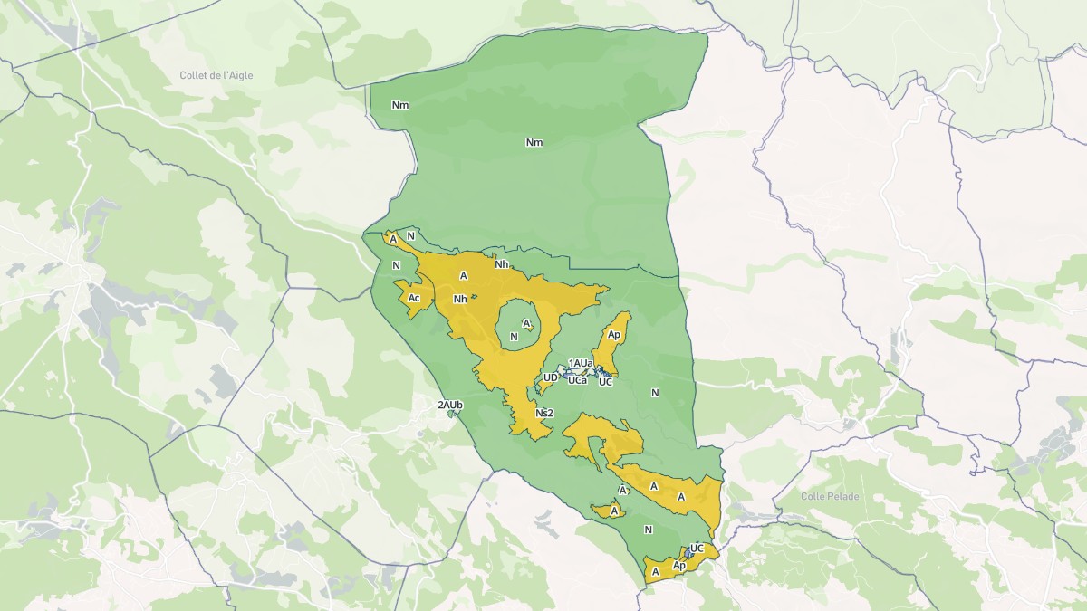 Aperçu cartographique de Ampus, centré sur la commune